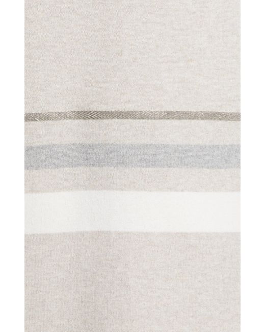 Fabiana Filippi Gray Stripe Long Sleeve Wool Blend Sweater Dress