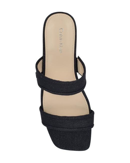 Calvin Klein Black Felisa Two-Strap Sandal