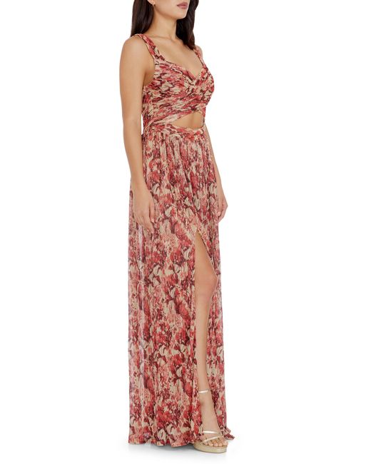 Dress the Population Red Mirabella Cutout Evening Gown