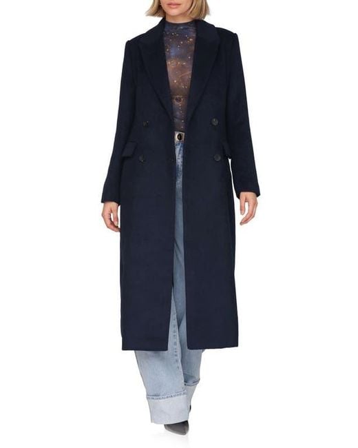 Avec Les Filles Blue Relaxed Double Breasted Coat