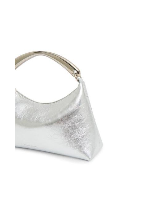 Mansur Gavriel White Rhea Metal Handle Leather Bag