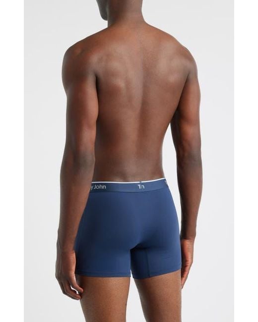 Tommy John Blue Micro Stretch 4-Pack 4-Inch Boxer Briefs for men