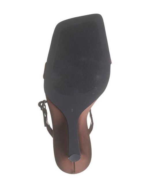 Jeffrey Campbell Brown Kassandra Satin Ankle Strap Wedge Sandal
