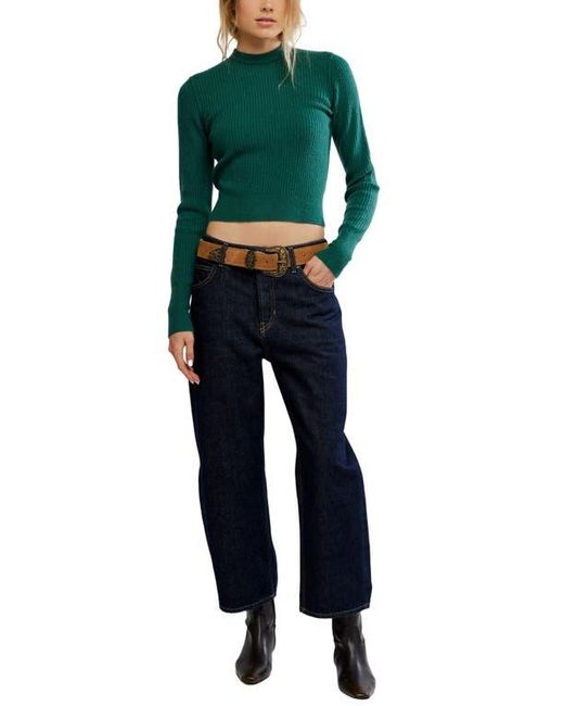 Free People Green Even After Rib Sweater