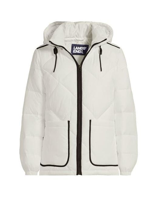 Lands' End Gray Featherfree Insulated Diamond Quilted Jacket