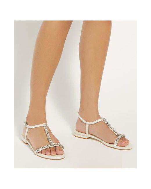 Dune White Nuptuals T-Strap Sandal