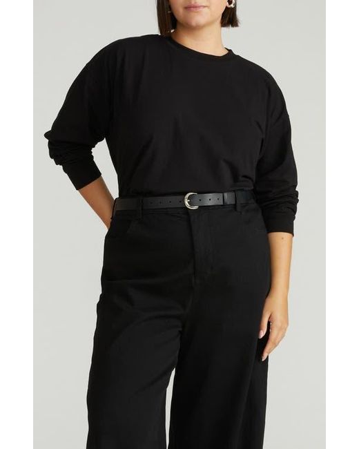 UNIVERSAL STANDARD Black Drop Shoulder Top