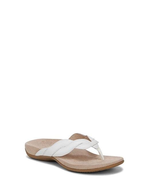 Vionic White Bella Braid Flip Flop