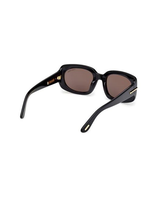 Tom Ford Brown Icon 54Mm Rectangular Sunglasses