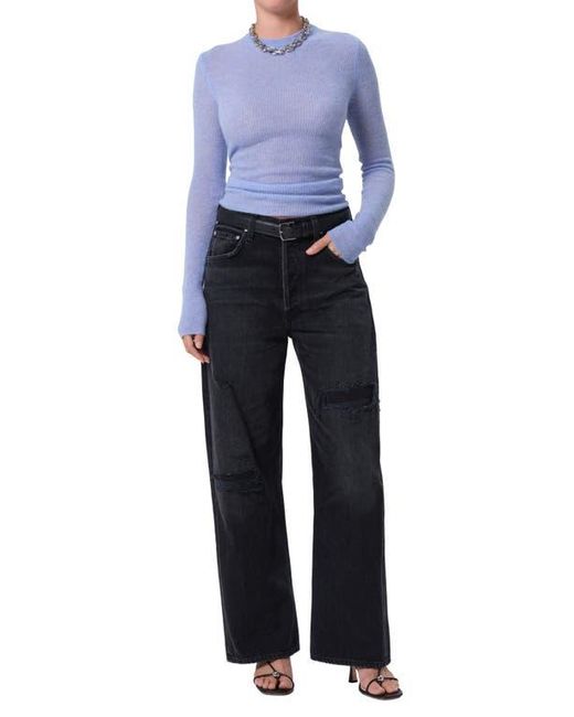 Citizens of Humanity Blue Alessia Wool & Cashmere Blend Rib Top