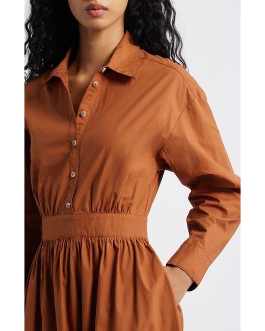 FREEMARKET Orange Long Sleeve Shirtdress