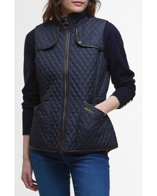 Barbour Blue Dahlia Water Resistant Quilted Vest