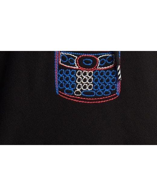 ICECREAM Black Dollar Caps Embroidered Cotton Hoodie for men