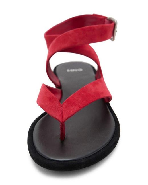 Mango Red Ankle Strap Sandal