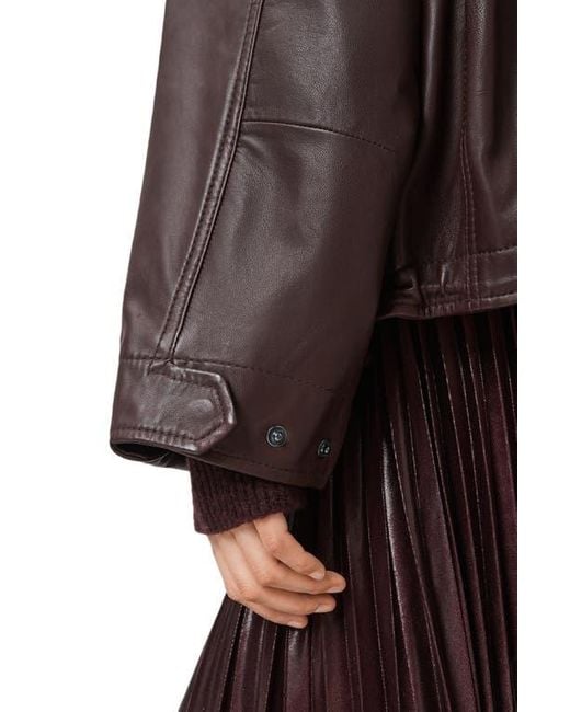 AllSaints Brown Clay Leather Jacket
