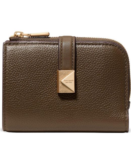 Kate Spade Brown Deco Pebbled Leather Bifold Wallet