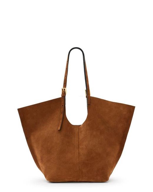 AllSaints Brown Ara East West Suede Tote