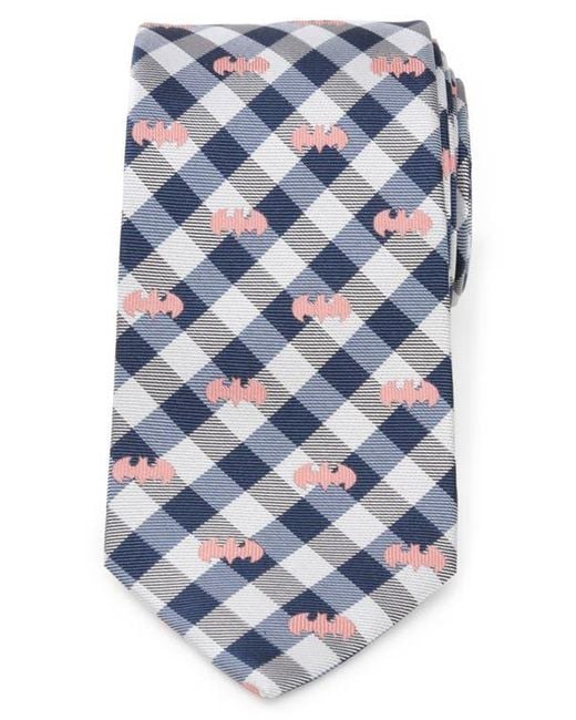 Cufflinks Inc. Blue Batman Plaid Silk Tie for men