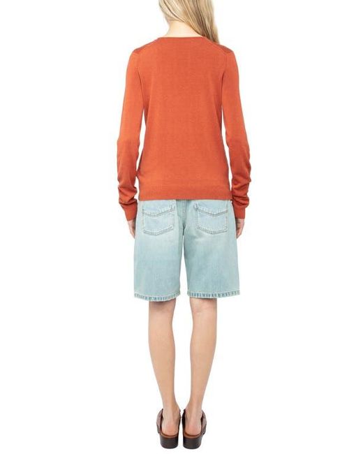 Zadig & Voltaire Red Sayan Crystal Detail Keyhole Neck Sweater