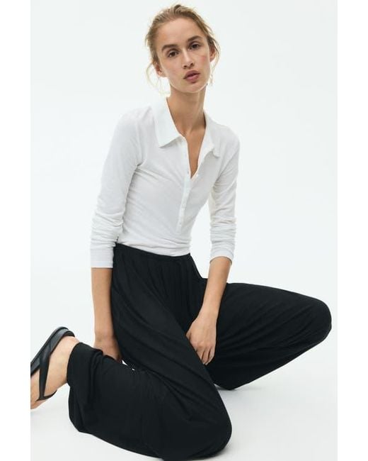 H&M Black Balloon Drawstring Trousers