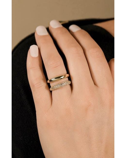 Sterling Forever Metallic Maisey Cubic Zirconia Double Band Ring