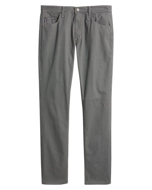 AG Jeans Gray Tellis Grid Slim Fit Pants for men