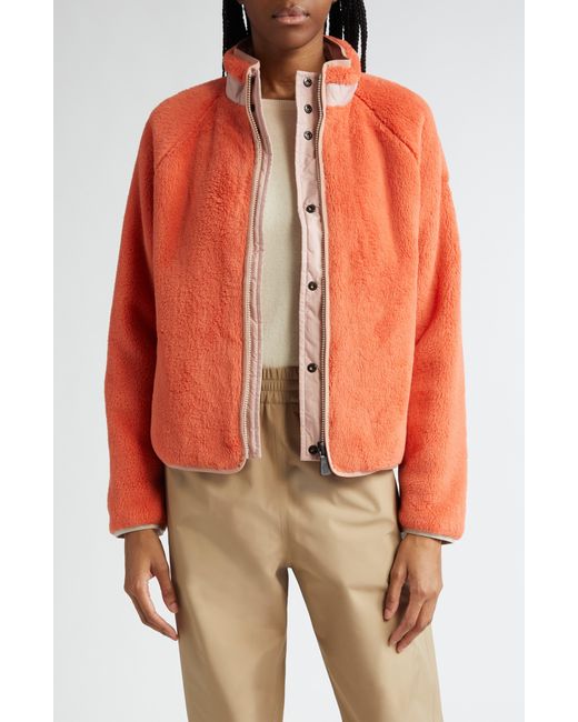 3 MONCLER GRENOBLE Orange Fleece & Nylon Reversible Down Jacket