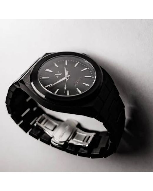 NCMPRBL Black Elevate Link Phantom Swiss Quartz Bracelet Watch, 42Mm for men