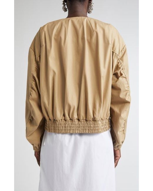 Dries Van Noten Natural Contrast Trim Cotton Blouson Jacket