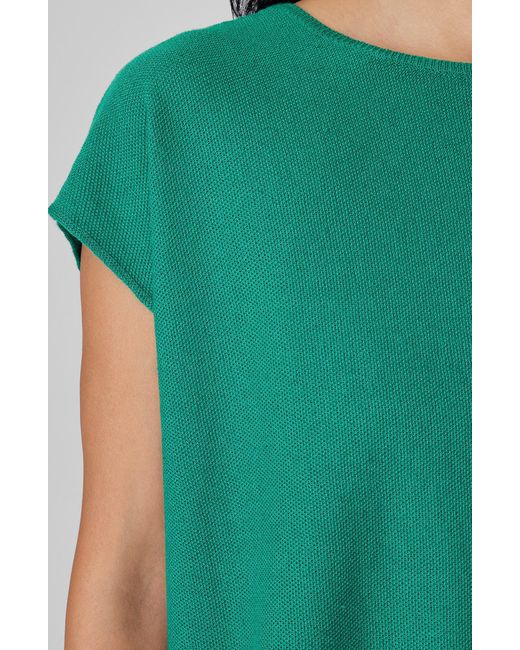 Eileen Fisher Sleeveless Organic Linen & Organic Cotton Top in Green | Lyst