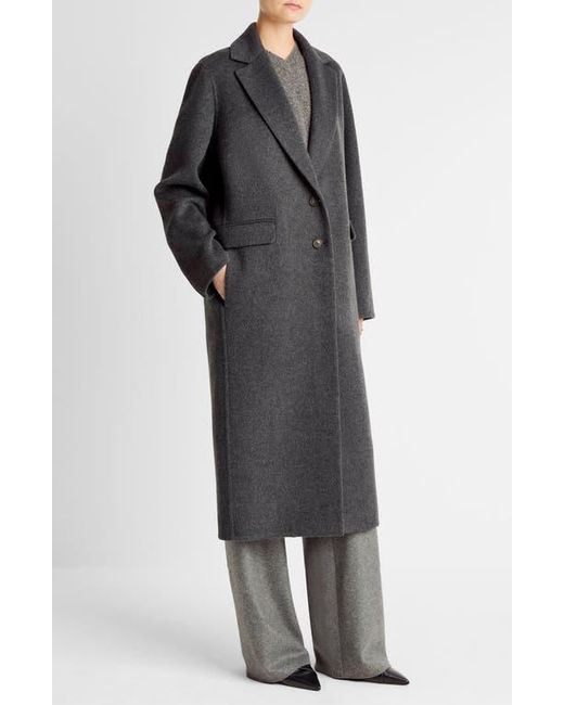 Vince Black Double Breasted Wool Blend Coat