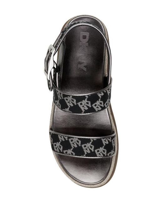 DKNY Black Berris Slingback Platform Espadrille