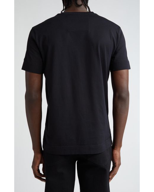 Givenchy Black Slim Fit Floral 4g Logo Cotton Graphic T-shirt for men