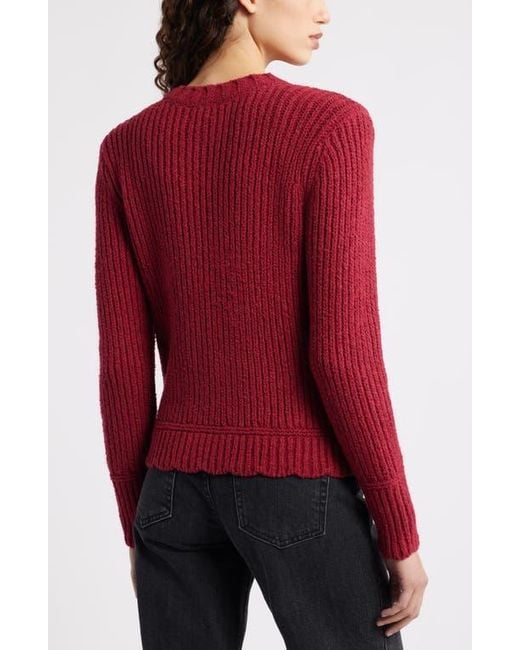 Caslon Red Boxy Cardigan