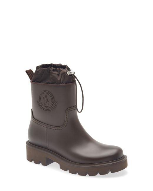 Moncler Brown Kickstream Waterproof Rain Boot