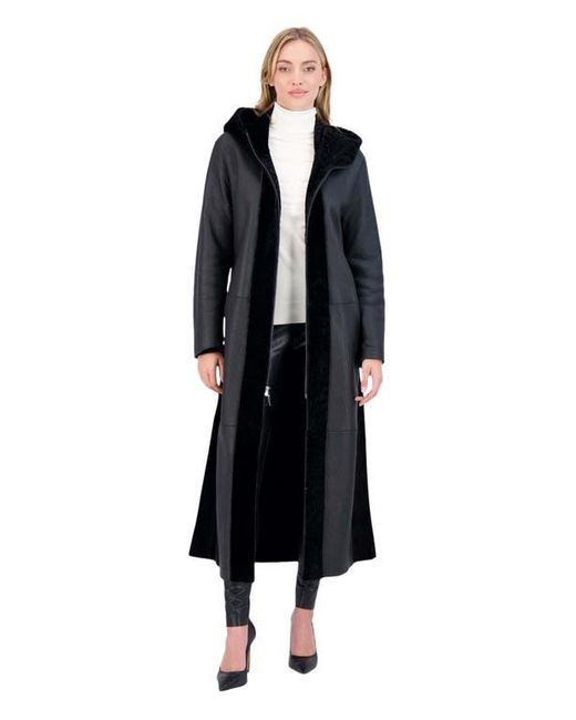 Gorski Black Reversible Textured Shearling Lamb Coat