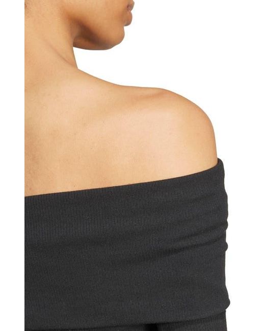 adidas Originals Campus 2000 Off The Shoulder Top in Black