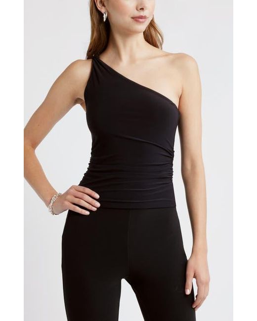 Open Edit Black Twist One-Shoulder Top