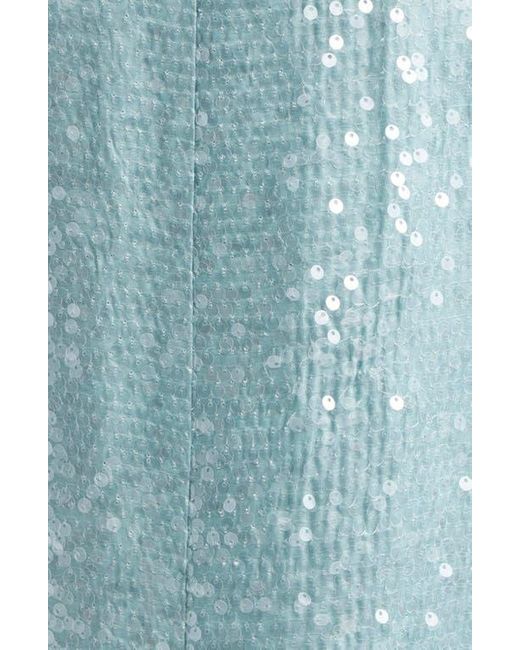 farm rio blue sequin dress FARM Rio Anthurium Sequin Shift Dress in Blue