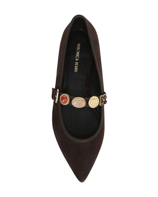 Veronica Beard Brown Selene Charms Pointed Toe Flat