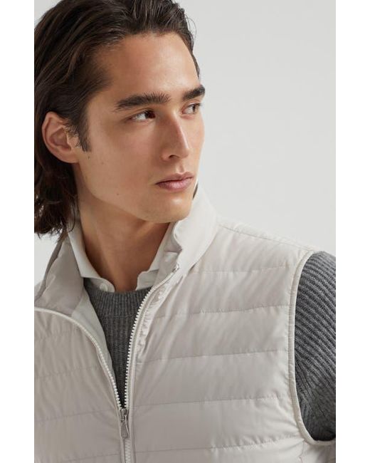 Brunello Cucinelli White Lightweight Down Vest for men