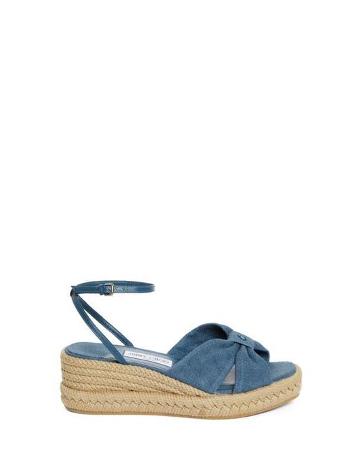 Jimmy Choo Blue Aella Espadrille Wedge Sandal