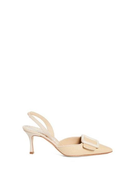 Manolo Blahnik Natural Mayslibi Slingback Pump