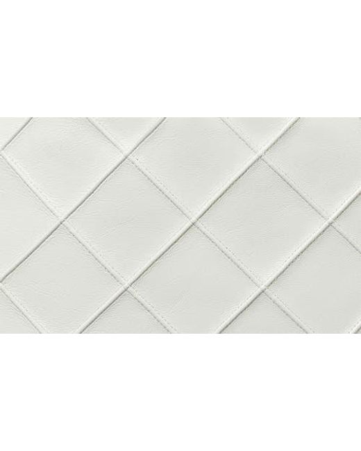 Tory Burch White Fleming Distressed Quilted Leather Hobo Bag