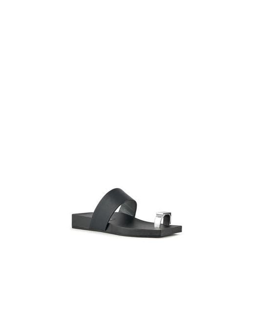 United Nude Black Loop Toe Lo Sandals
