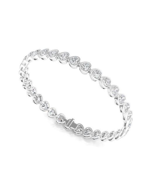 HauteCarat White Bezel Heart Lab Created Diamond Bangle