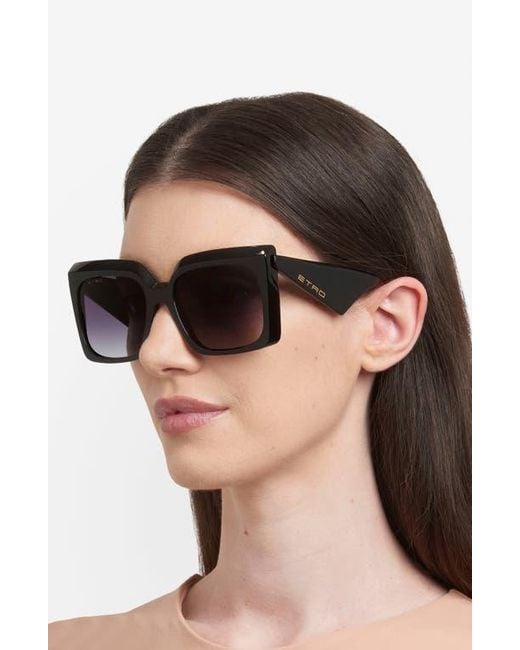 Etro Black 57Mm Square Sunglasses