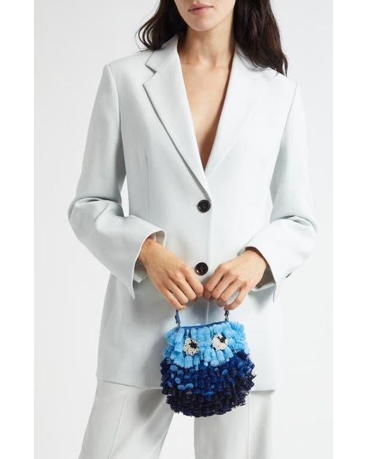 Anya Hindmarch Blue Sea Urchin Paillette Embellished Clutch