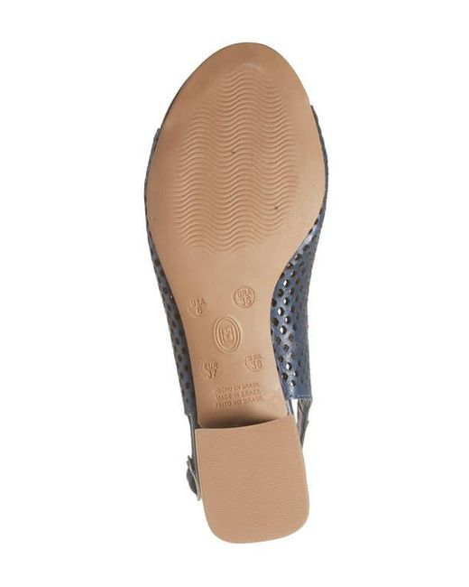 BOTTER Blue Botelsa Perforated Open Toe Slingback Pump