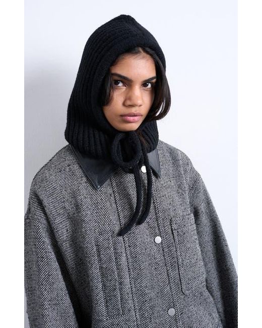 TOPSHOP Black Hero Rib Balaclava